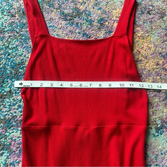 💋 Reformation Janelle Red Ribbed
Backless Mini Dress💋 - Picture 14 of 16